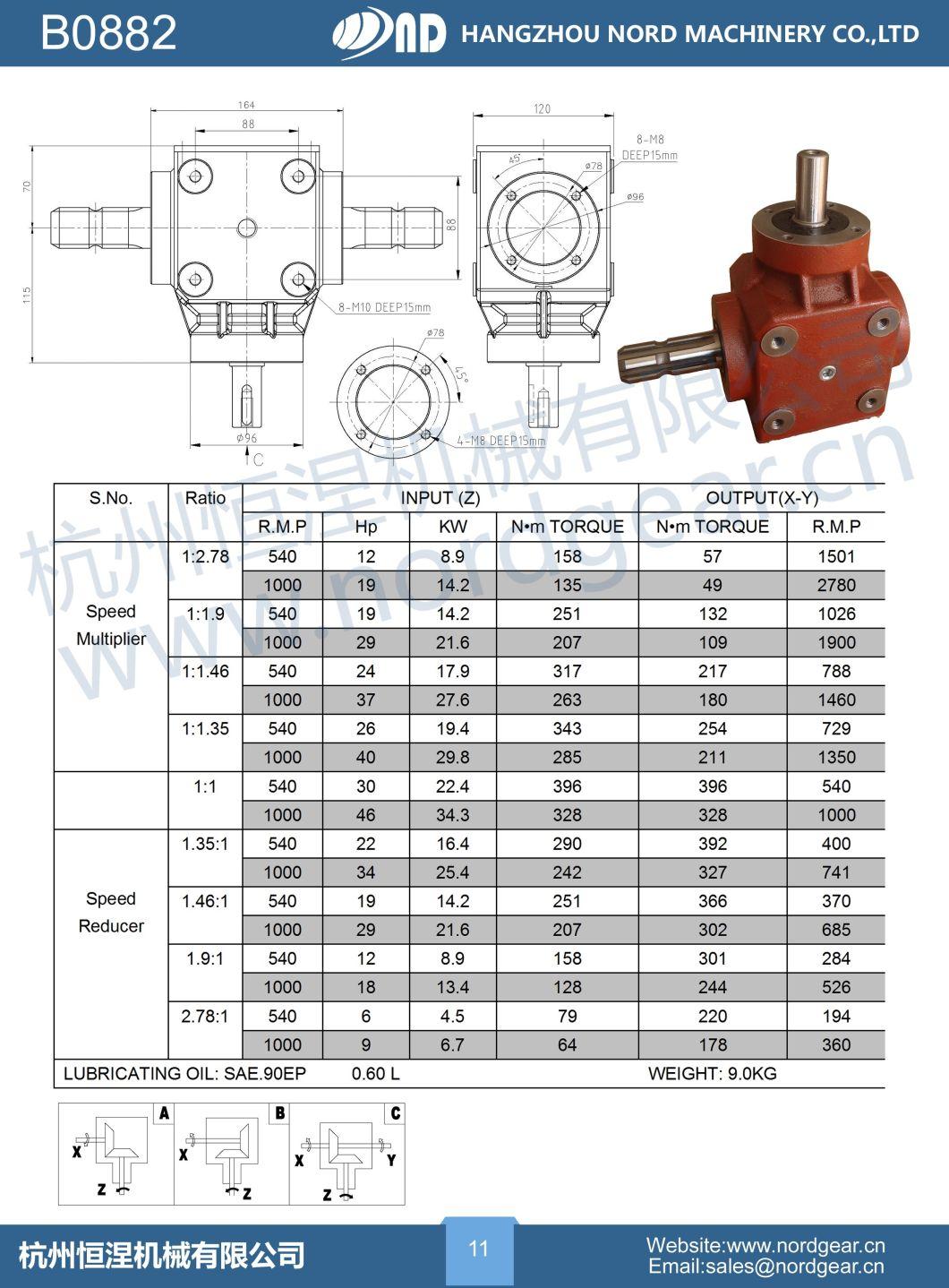 Agricultural Gearbox for Rotary Tiller Silage Harvester Mixer Feeder Bundle Forage Machine Agriculture Gear Box Pto