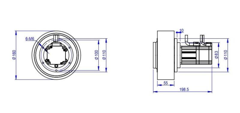 400W High Speed Robot Drive Wheel with Brake (TZDL-400-PT-BK 24V)