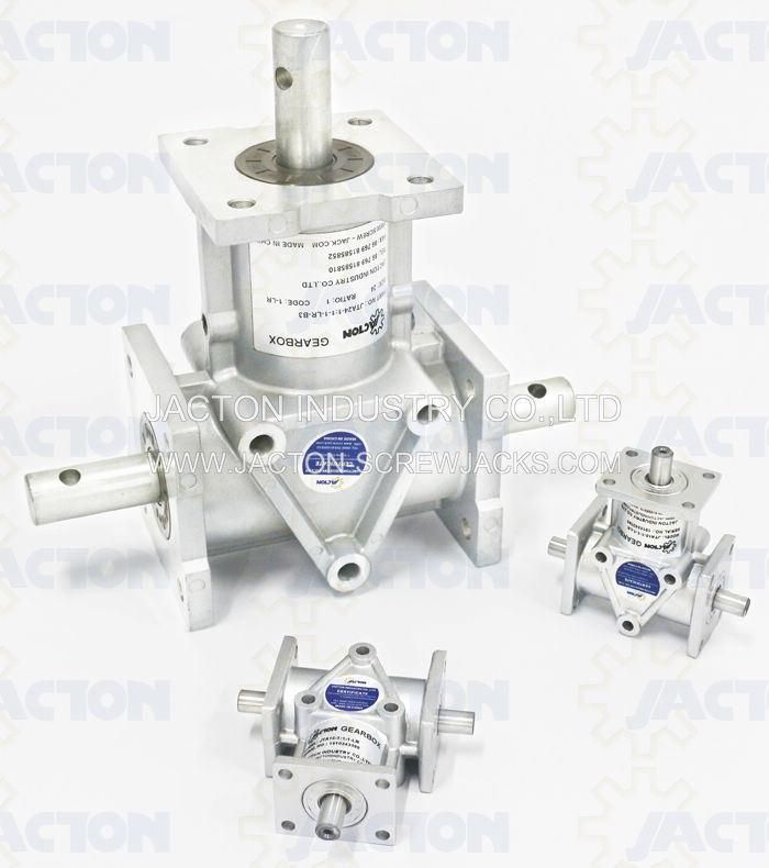 Aluminium Right Angle Bevel Gear Reducers Ara Features: Light Weight, Corrosion Resistant Aluminum Housings, Alloy Steel Case Hardened Spiral Bevel Gears.