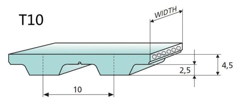 PU T10-610 Circular Toothed Drive Timing T10 Transparent Conveyor Belt