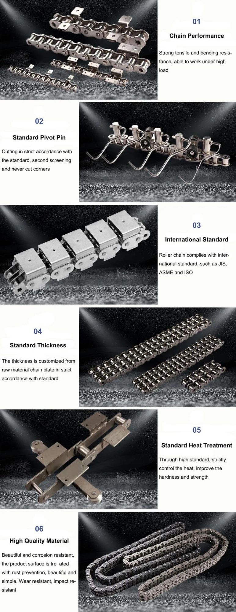 Factory Manufacturer Stainless Steel Industrial Flat Top Conveyor Chains