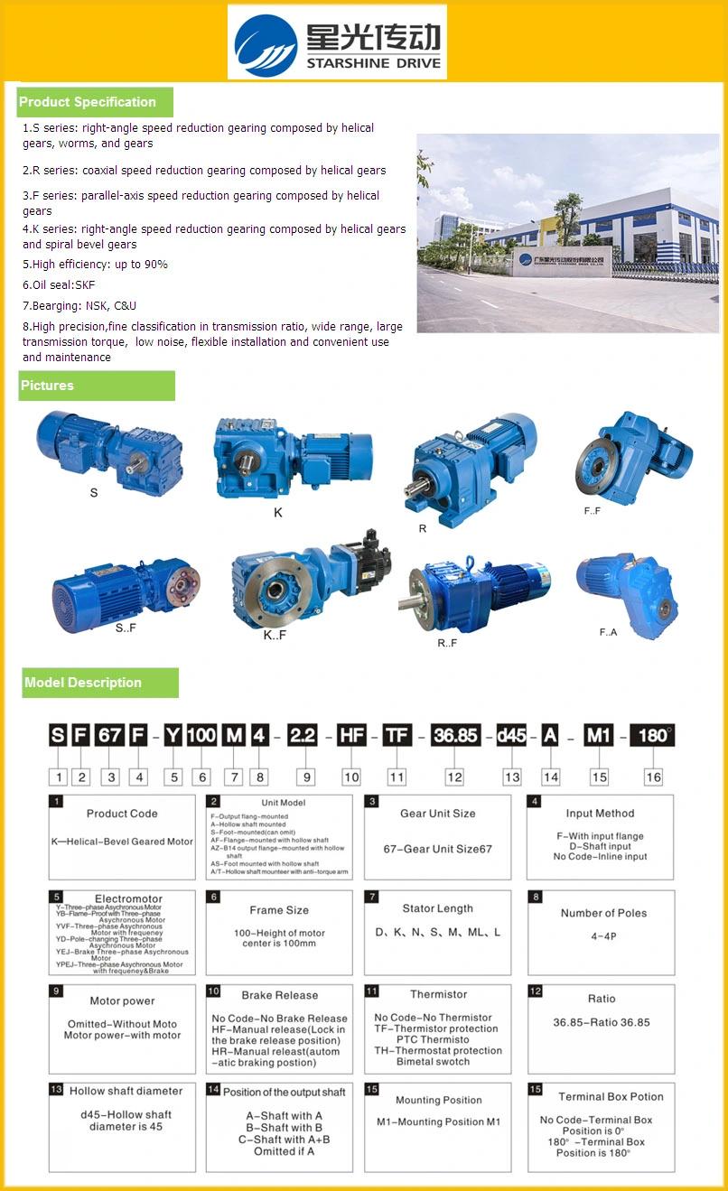 S Series Helical Worm Gearmotor for Transmission