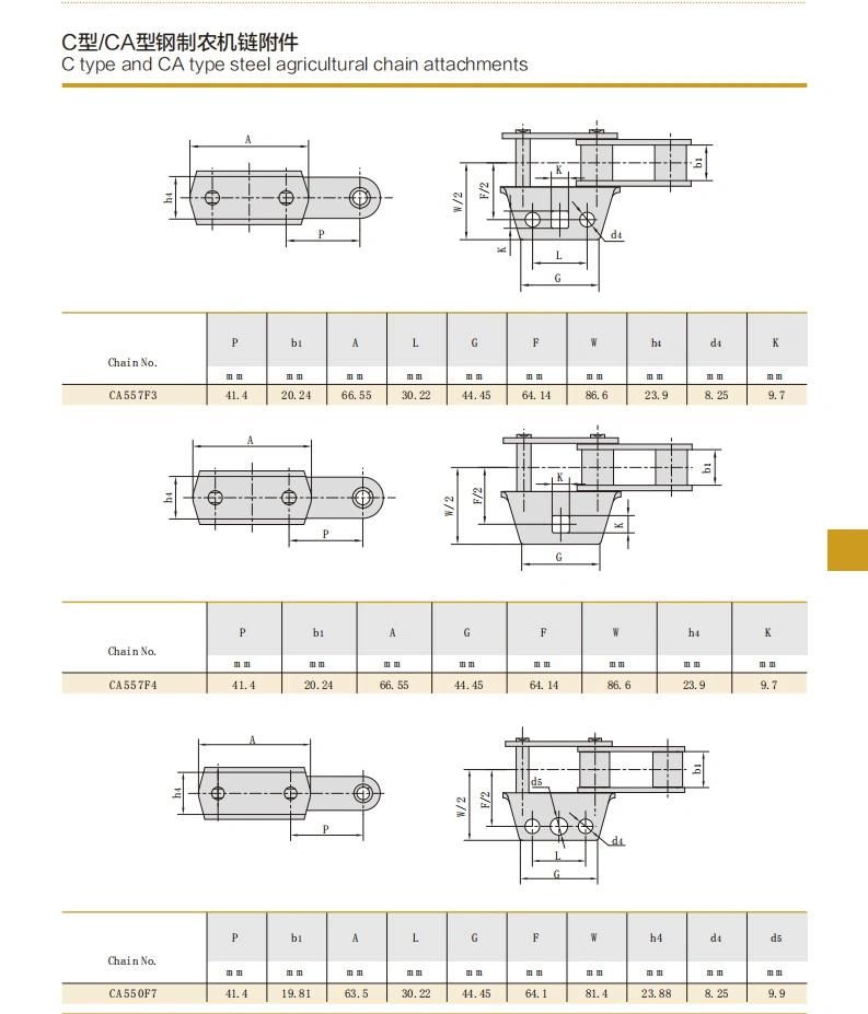 Affordable Ca620d Ca627f1 Ca550 Ca555 Agriculture Conveyor Chains