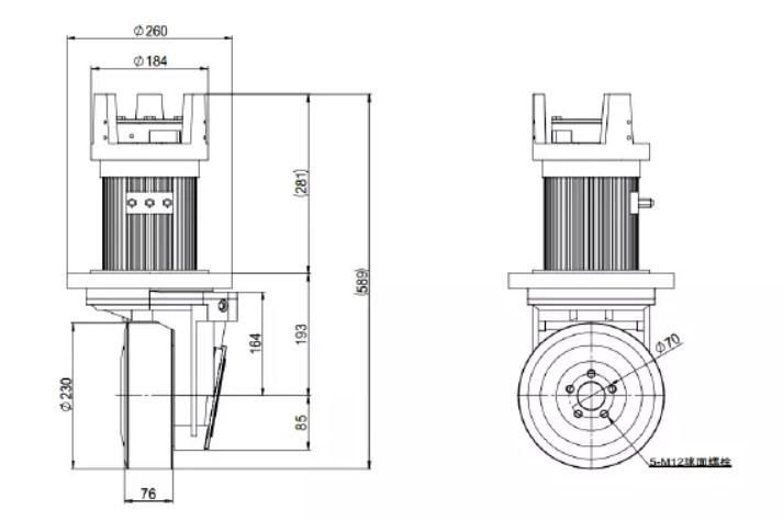 Manufacturer Direct Sale Wear-Resistant 1.5kw Vertical Drive Wheel Robot Drive Wheel for Industry Forklift Conveyer Equipment (TZ12-DA15)