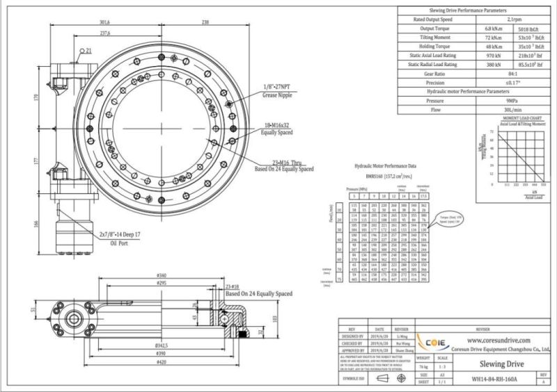 Worm Drive Wh14 Slewing Drive for Mounted Truck Crane