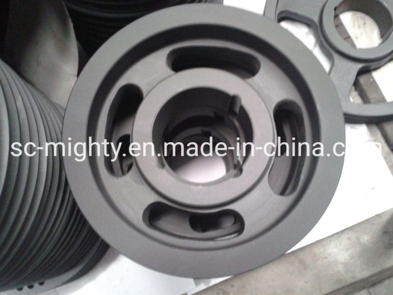 Chinese Brand Mighty Cast Iron or Steel or Aluminum 6 Inch Multi V Slot Groove V-Belt Pulley Wheel for Sliding Gate