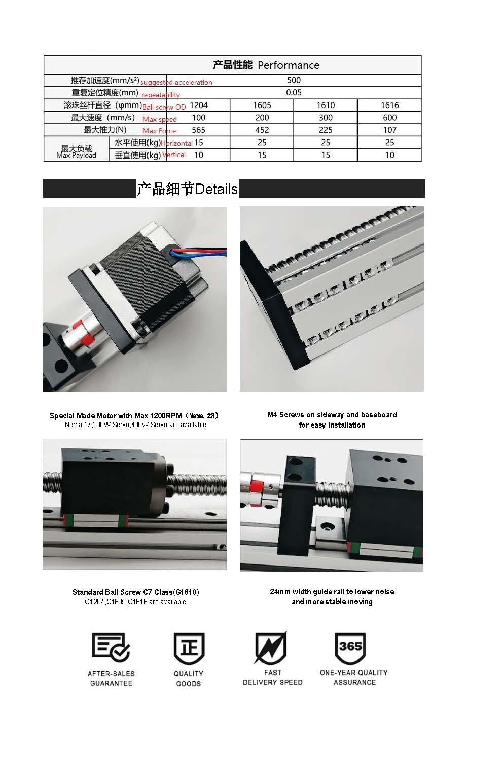 2020 New C7 Ball Screw Driven Stepper Motor Linear Motion Stage for Motorized Xyz Table