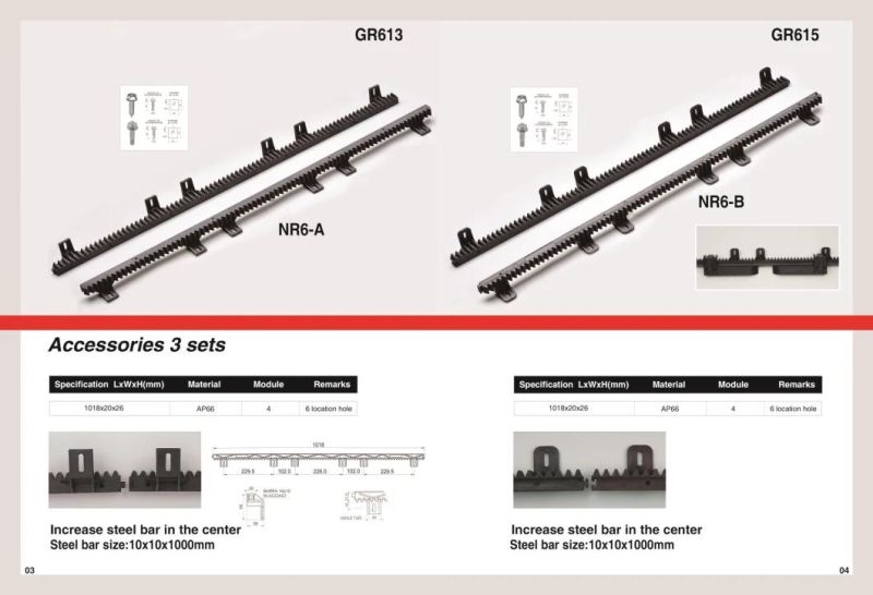 Mighty Plastic Nylon Ap66 Sliding Gate Gear Rack 1018mm*20mm*26mm