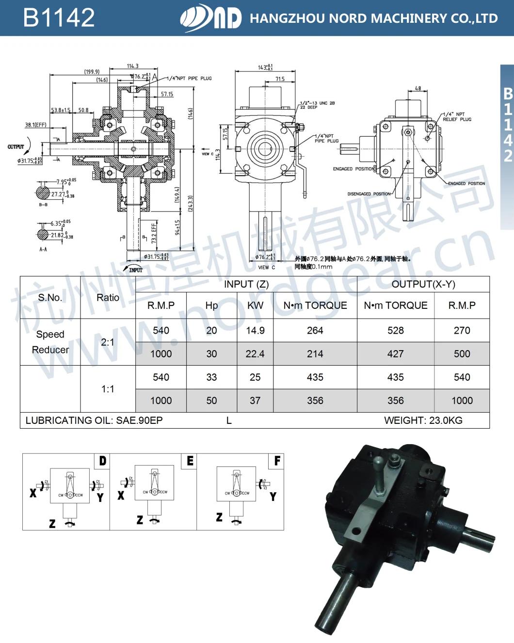 ND Worm Agricultural Machinery Gearbox Motor Car Tractor Precision Small Transmission Bearing Reducer Bevel Helical Reverse Gearbox Engine Grain Transportation