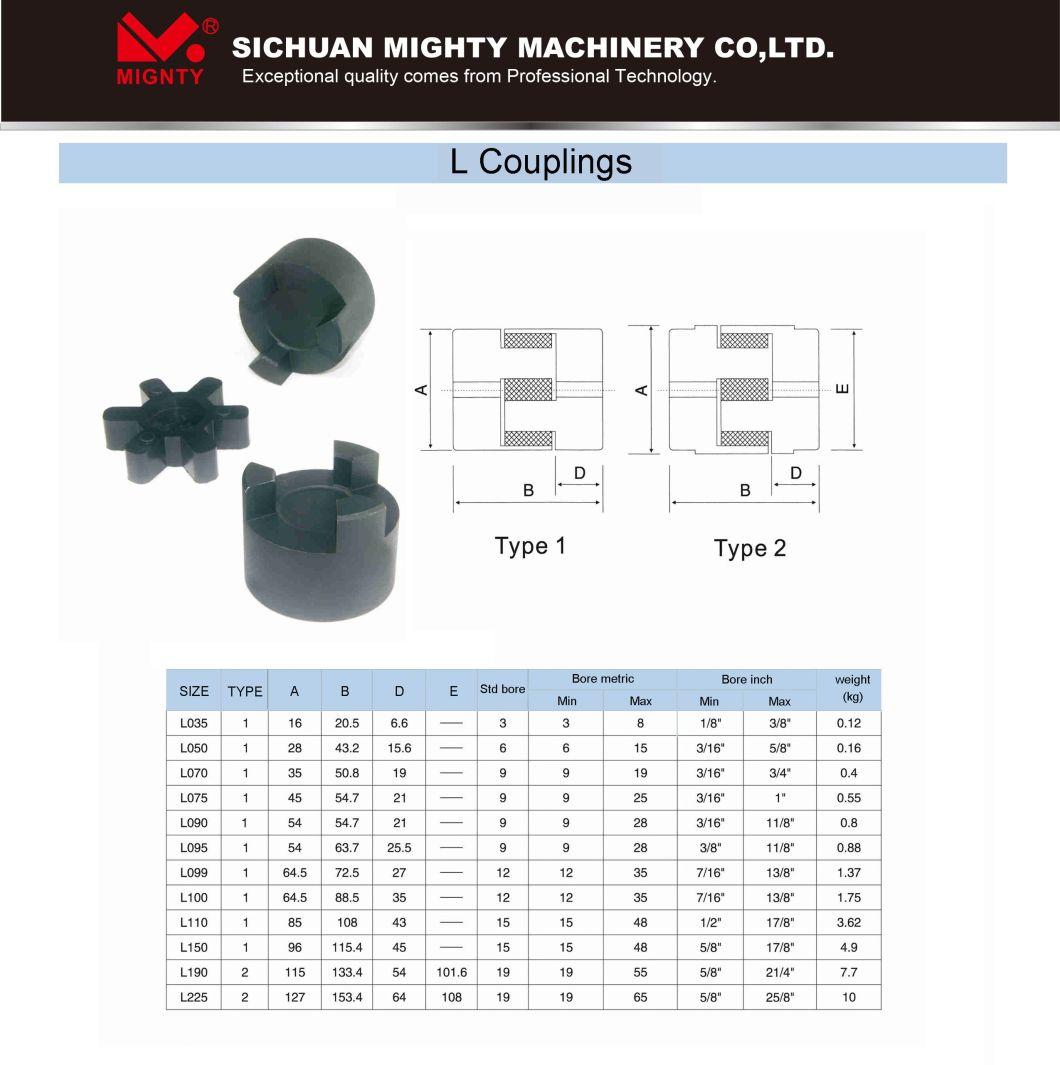 L50/L70/L075/L095/L100/L110 Rotex Complete Elastomer Coupling Spider Jaw Coupling Flexible Drive Coupling