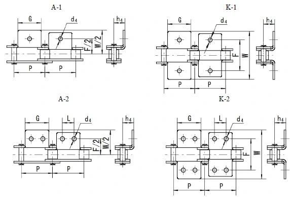 Stainless Steel Double Pitch Conveyor Chain Attachments