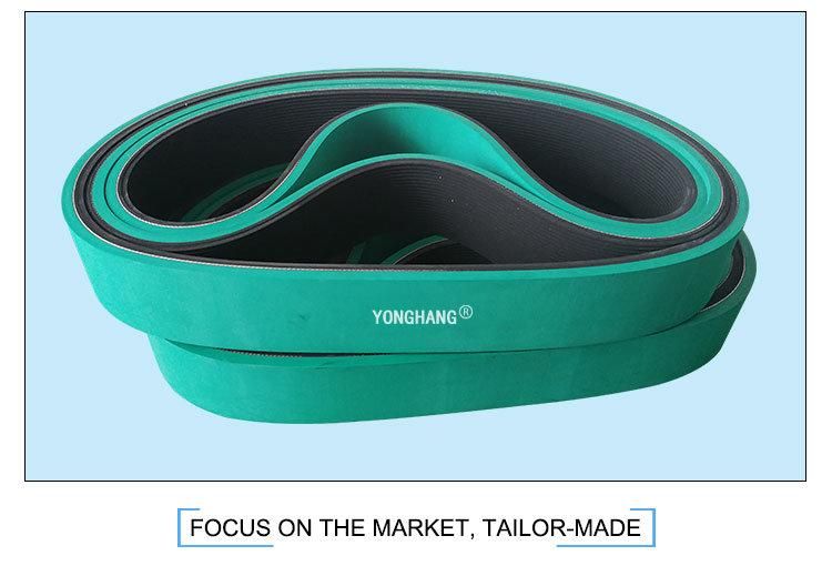 Green Multi-Groove Belt for Plastic Pipe Traction