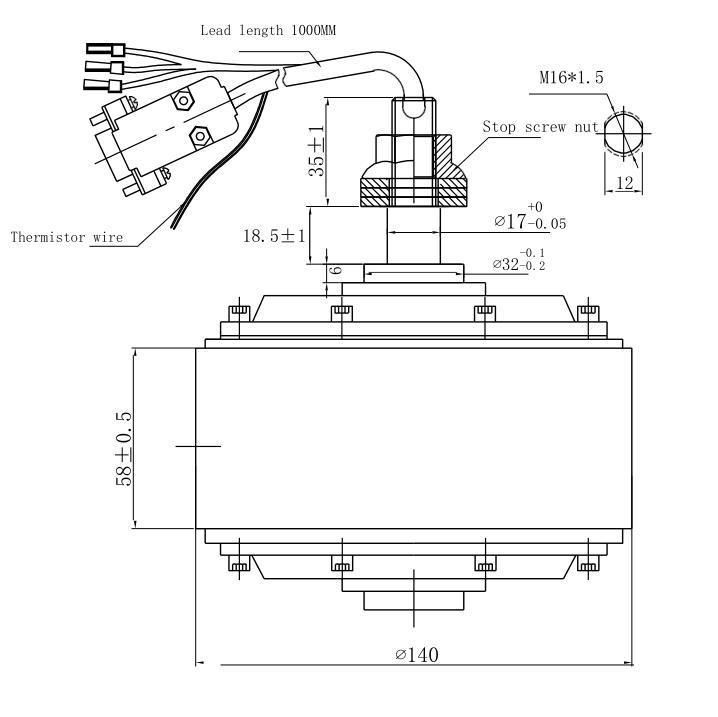 300W Servo Hub Motor 48V Single Wheel (TZDL-300-500)