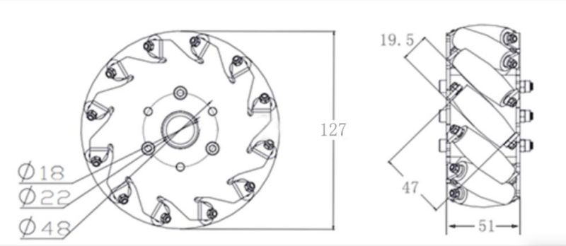 Omnidirectional Robot Mecanum Wheel for Industry Agv (TZ-MW127)