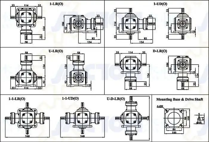 Small Size and Light Weight Jt15 Spiral Bevel Industrial Gearboxes