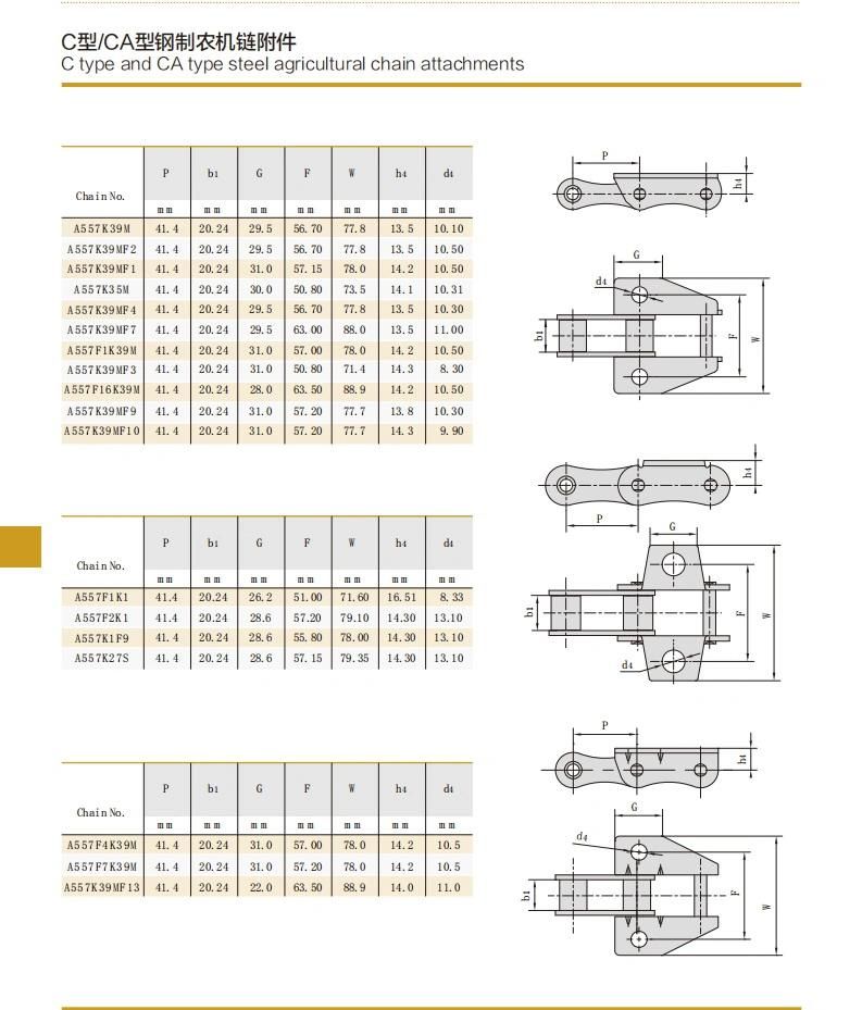 Affordable Ca620d Ca627f1 Ca550 Ca555 Agriculture Conveyor Chains