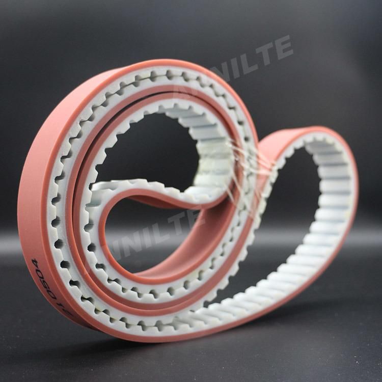 Annilte Hight Wear Resisting Seamless Transmission Industrial Red /Yellow/Black Coated PU Rubber Conveyor Timing Belt