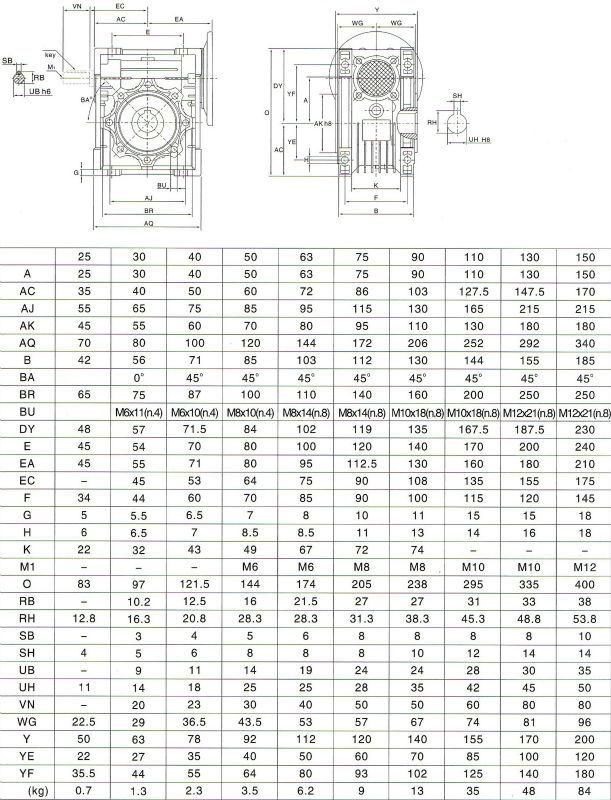 Nmrv 12V 24V 48V High Torque Worm Gearbox with DC Motor