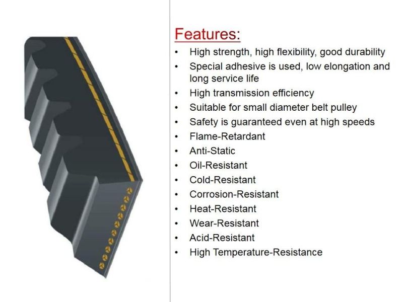 Factory Free OEM Cogged V Belts for Harvesters, Auto Car, etc.