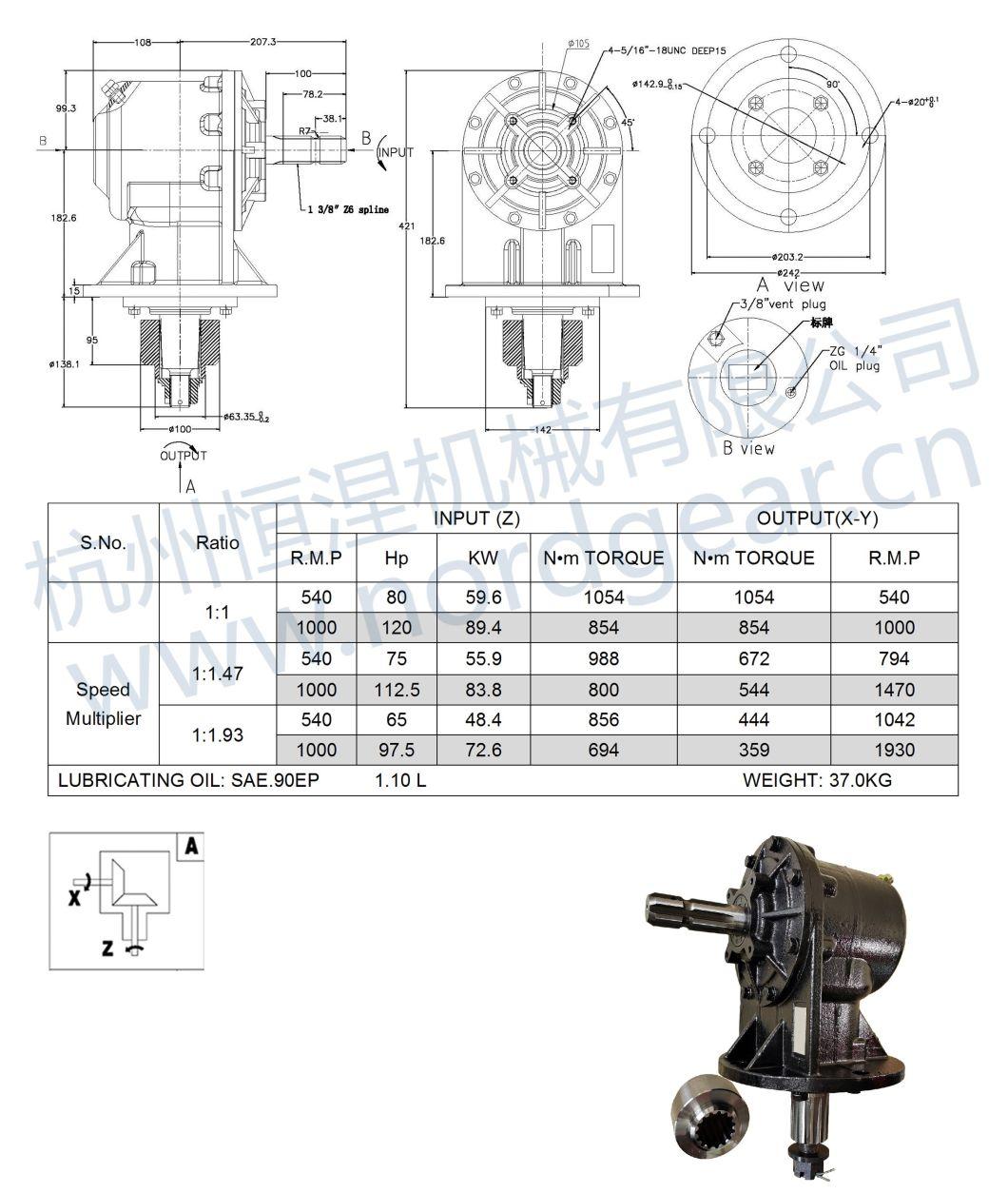 High-Quality Gear Box for Rotary Flail Lawn Mowers