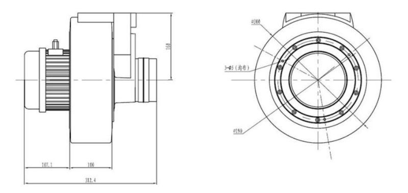 74A 24V AC Motor Drive Wheel Robotic Drive Wheel Used on Automated Guided Vehicle Speed Adjusted Warehouse Trackless Slam Qr Code Platform (TZ18-DA15)