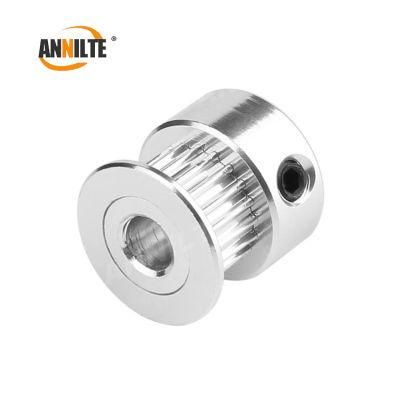 Annilte Factory High Quality Aluminum Alloy 5mm Bore Two Flanges Gt2 Gt3 Gt5 Gt8 Gt14 Timing Belt Pulleys