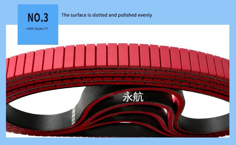 Special Processing Add Red Coated Endless Timing Flat Belt for Reconnaissance Track Cars