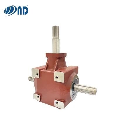 Agricultural T Series Right Angle Transmission Pto Spiral Bevel Steering Small Reducer Gearbox for Farm Machine with Competitive Price