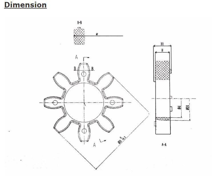 Rotex Type Ge/Gr Flexible Coupling with PU Spider