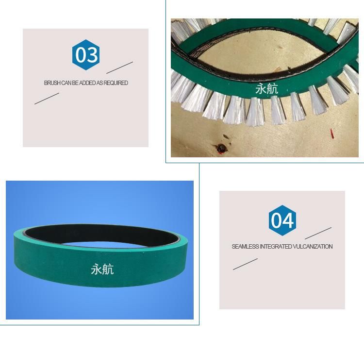 Yonghang Customized Production of Green Rubber Wire Brushing Machine Belt for Dust Removal