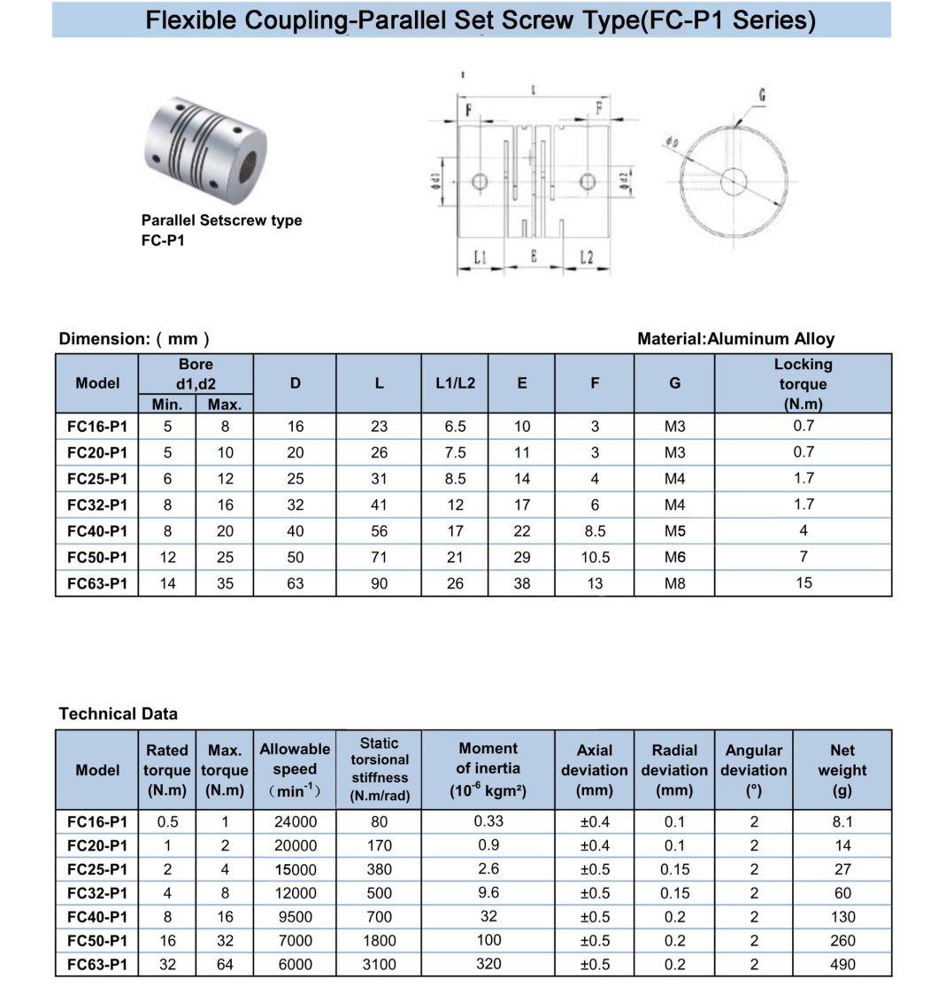 Aluminum Flexible Shaft Coupling Elastic Beam Coupling for CNC Machine