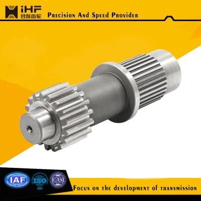 Aluminum Pinion Gear Shaft Made by CNC Machining Milling Turning Lathe Drilling Spline Shaft Adapter