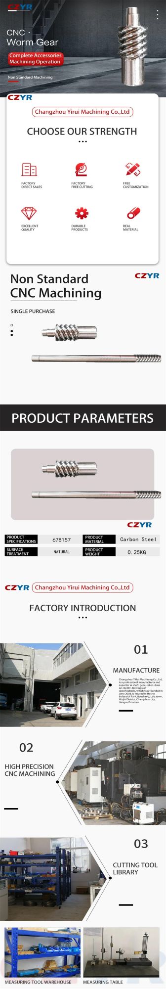 High Precision Carbon Steel More Head Worm Gear