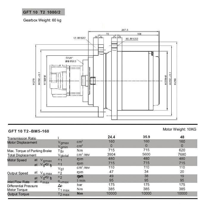 Rexroth Gft Series Track Final Drive Gearbox Gft10t2