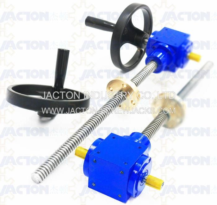 Custom Made Mini Bevel Driven Screw Jack, Screw Jack Worm Gear with Bevel Gear for Sale