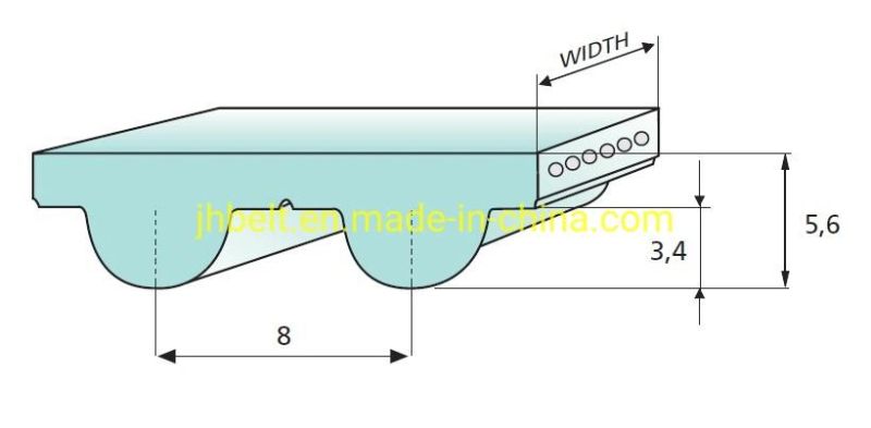 PU Toothed Belt Htd8m-50mm with Steel Cord