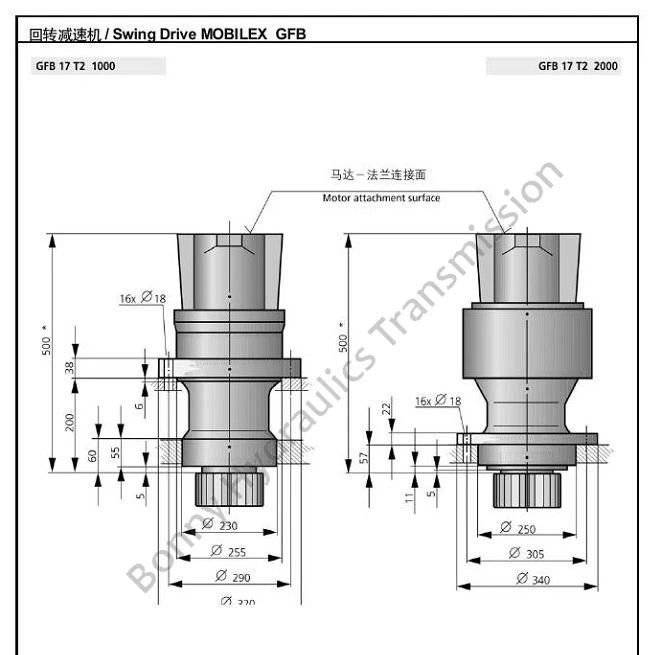 Rexroth Slew Drive Gear Gfb17 T2 1000 Series