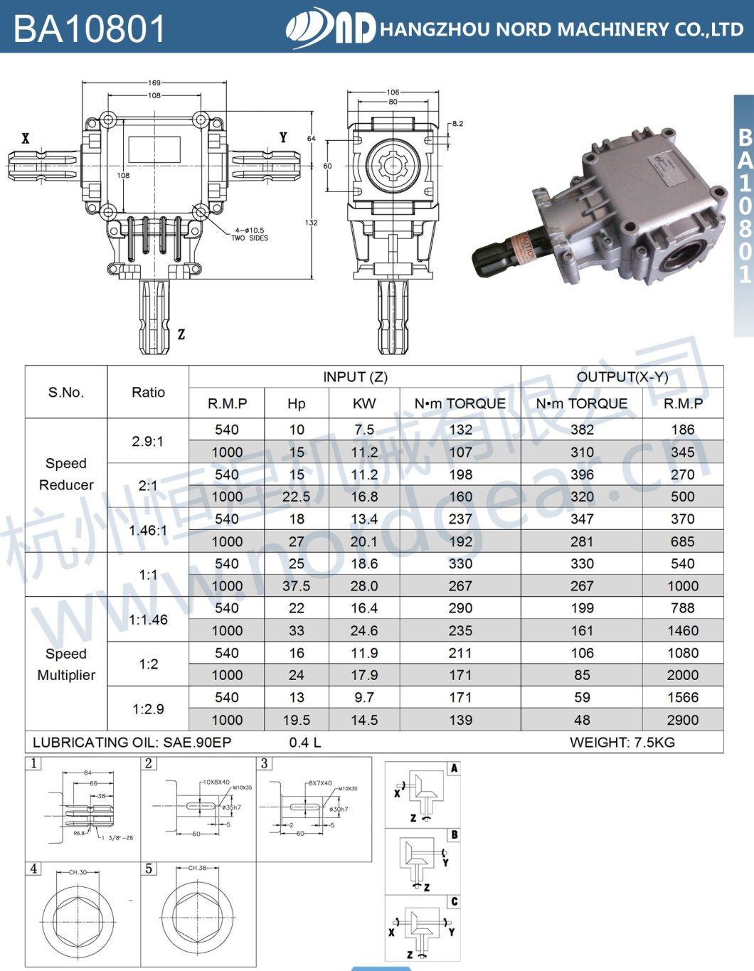 Agricultural Parts Fertilizer Spreader Gearbox Reducer Grass Cutter Gearboxes ND with Competitive Price