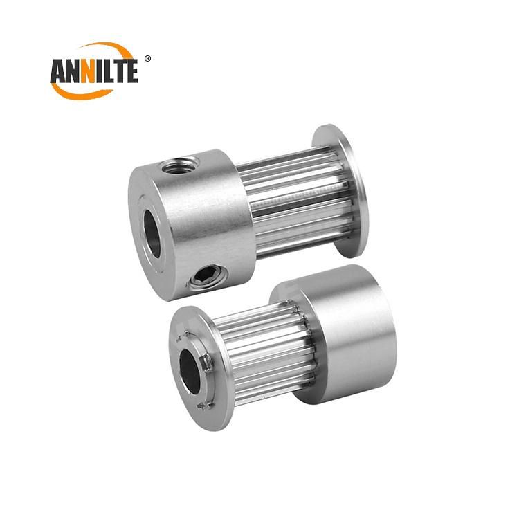 Annilte Factory High Quality Aluminum Alloy 5mm Bore Two Flanges Gt2 Gt3 Gt5 Gt8 Gt14 Timing Belt Pulleys