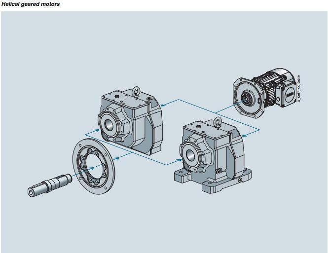 Siemens Simogear Helical Geared Induction Motor Gearbox