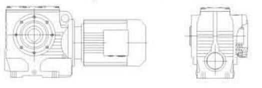 Aokman 22kw S Series Right Angle Helical Reduction Gearmotor