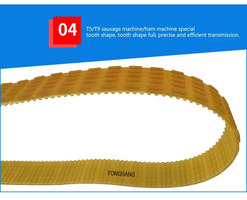 T5/T9/T10 High Quality Polyurethane Material Sausage Machine Parts Timing Belts