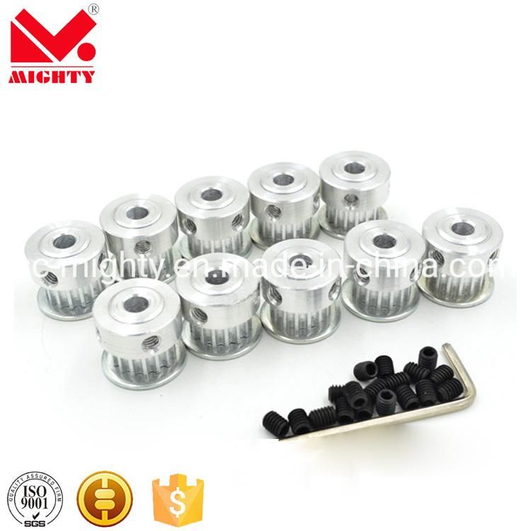 Chinese Brand Mighty Aluminum Alloy Mxl XL L H Xh Xxh T2.5 T5 T10 T20 At5 At10 At20 Timing Belt Pulleys with Flange