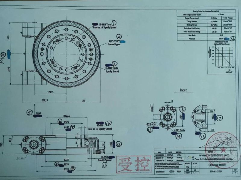 High Precision Vh3 Satellite Receiver Slewing Ring Slew Drive