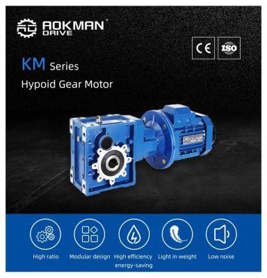 0.12kw~5.5kw Km Series Hypoid Gear Belt Conveyor Gear Motor