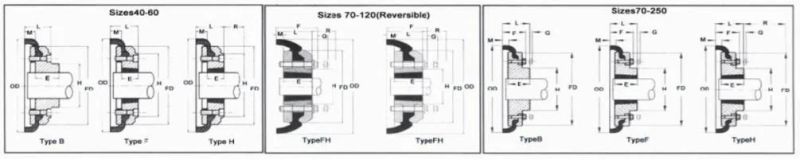 European High Quality Cast Iron Stock Bore F90 Tire Flexible Fenaflex Tyre Coupling and Fenner Tyre Coupling