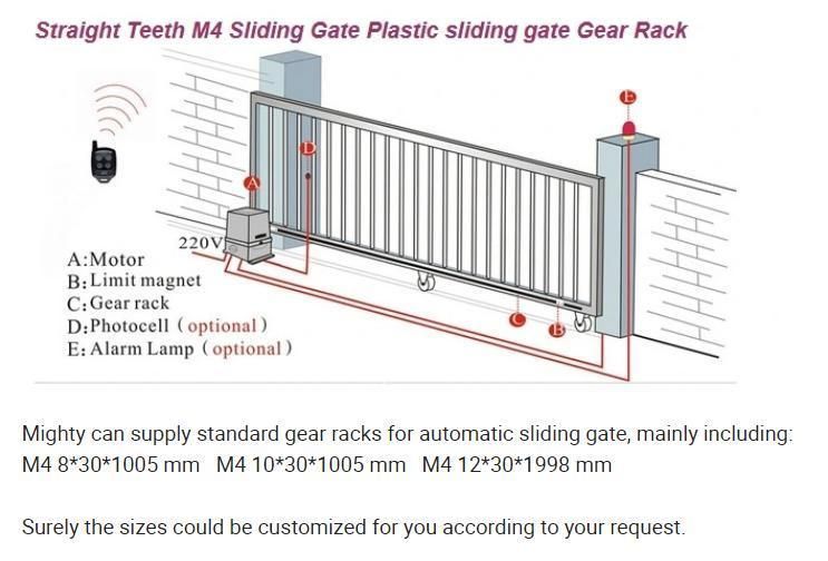 Sliding Gate Gear Rack Automatic Sliding Gate Operator M4 8*30*1005 mm