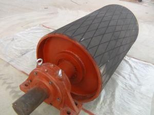 High Temperature Resistant Rubber Lagging Black Diamond Conveyor Pulleys