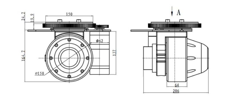 OEM Electric Forklift/Stacker Horizontal DC Motor Drive Wheel Unit Steering Agv Wheels with Steer Small Size Electric Steering Drive Wheel in Agv (TZ05-D04S01)