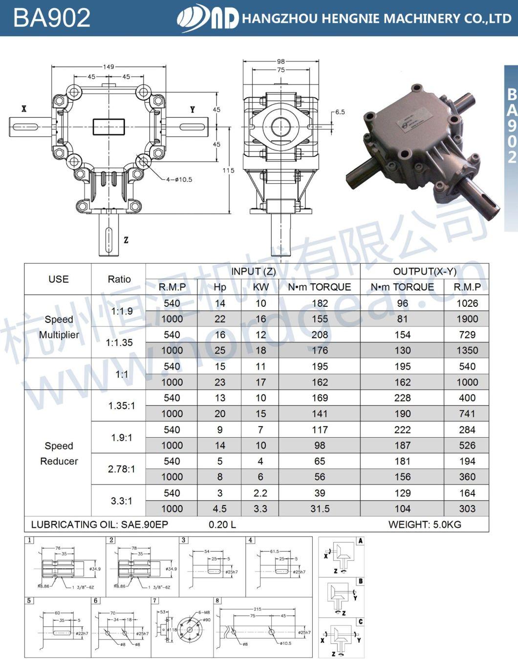 Factory Sales Directly Agricultural Aluminum Gearbox for Agriculture Fertilizer Sprayers